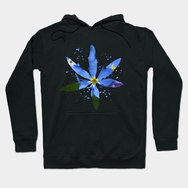 blue flowers painting with blobs Hoodie by rh_naturestyles